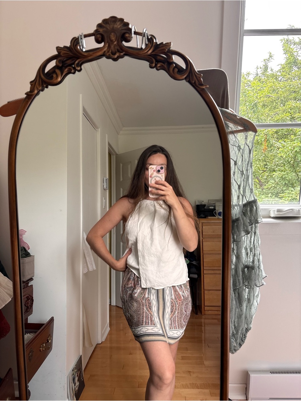 Massimo Dutti White Sleeveless Linen Top